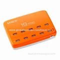 10-port Mobile Phone USB Charger, Charge 10 Sets of Mobile Phones or 5 Sets of iPad Simultaneously